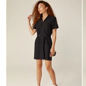 NWOT Beyond Yoga City Chic Front-Zip Mini Dress in Black Sz M